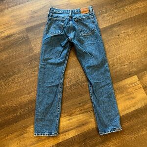 Levi’s 501 Premium Denim jeans womens size 28 button fly straight leg distressed